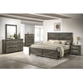 thumbnail image 1 of Master Bedroom 4pc Set Eastern King Size Bed Dresser Mirror Nightstand Unique HB FB Design Rustic Gray, 1 of 10