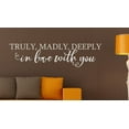 thumbnail image 1 of Master Bedroom Quotes Truly, Deeply in Love With You Modern Wall Decals 36x10-Inch Light Gray, 1 of 1