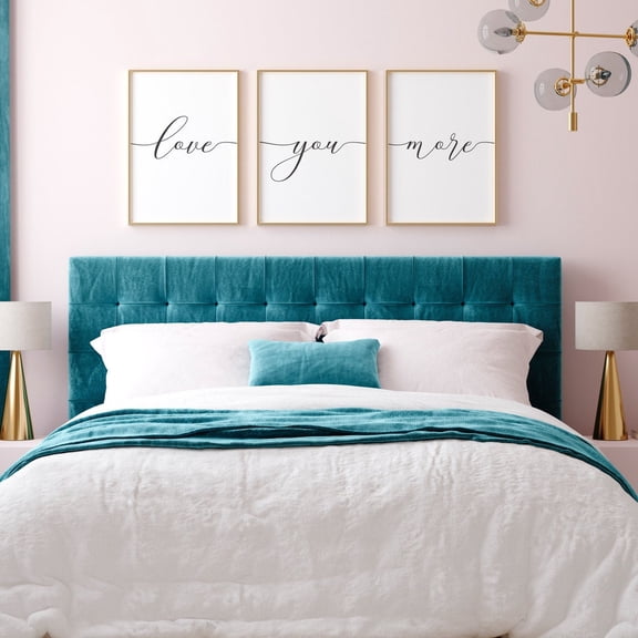 Master Bedroom Wall Decor Love You More Romantic Quote Above Bed Set 3 Stretched Canvas 16x24