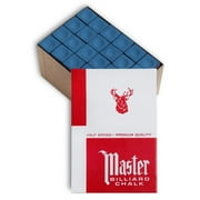 Master Billiard Pool Cue Chalk - 1/2 Gross - 72 pcs - Made in the USA - Blue