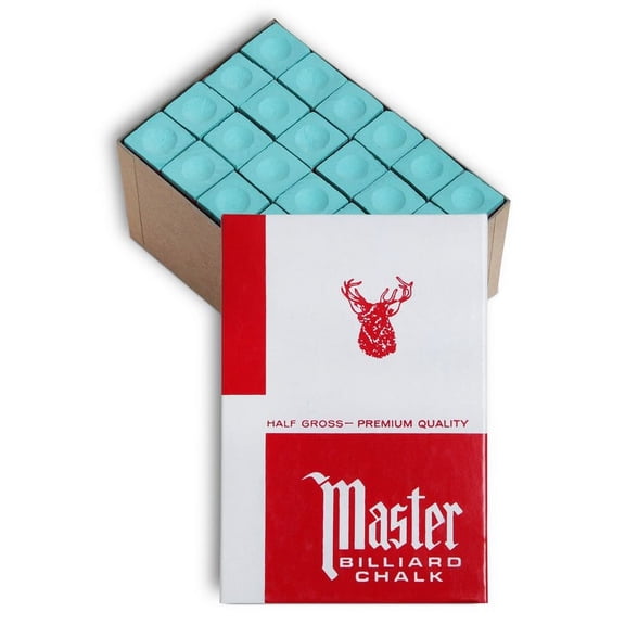 Master Billiard Pool Cue Chalk - 1/2 Gross - 72 pcs - Made in the USA - Green
