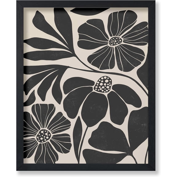 Master Black Flower - Botanical Print - Flower Pattern Art - Abstract Art - Gift for Men & Women - Floral Wall for Bedroom, Living Room, Office or Dorm - 8x10 UNFRAMED Wall Art