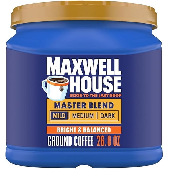 Pack of 1 Master Blend Mild Roast Ground Coffee, 26.8 oz Canister