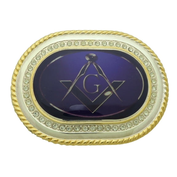 Master Blue Mason Masonic Fraternal Compass Masonry Freemasonry Belt Buckle New