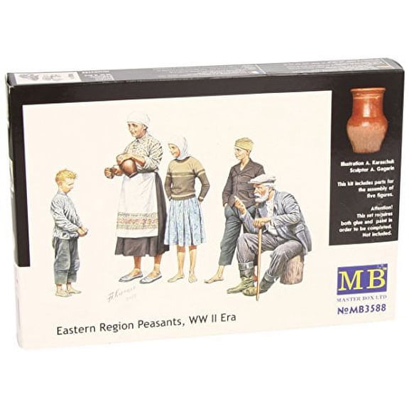 Master Box Wwii Peasants Eastern Region (5) Figure Model Building Kits (1:35 Scale)