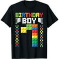 thumbnail image 1 of Master Builder 7th Birthday Boys Seven Years Building Bricks T-Shirt, 1 of 5