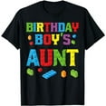 thumbnail image 1 of Master Builder Birthday Boy's Aunt Building Bricks Blocks T-Shirt, 1 of 5