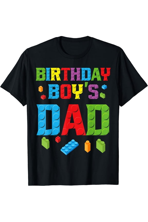 Master Builder Birthday Boy's Dad Building Bricks Blocks Men T-Shirt