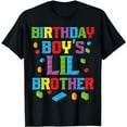 thumbnail image 1 of Master Builder Birthday Boy's Lil Brother Building Bricks T-Shirt, 1 of 5