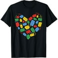 thumbnail image 1 of Master Builder Block Brick Building Heart Valentines Day Boy T-Shirt, 1 of 4