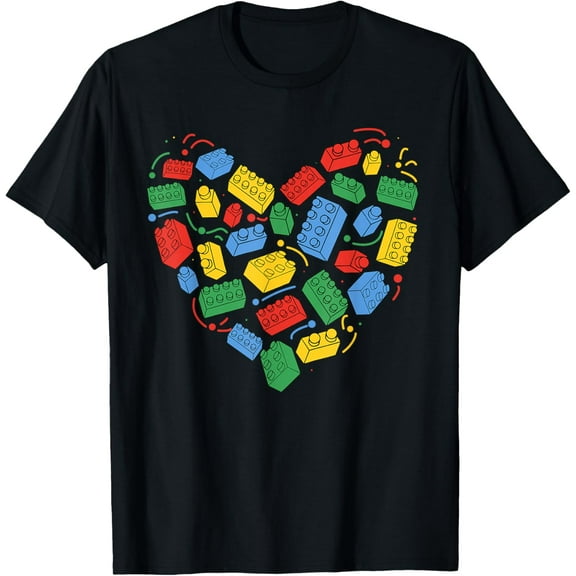 Master Builder Block Brick Building Heart Valentines Day Boy T-Shirt