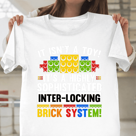 Master Builder Bricks Blocks Creative Play Building Toy Unisex T-Shirt, up to size 3XL.