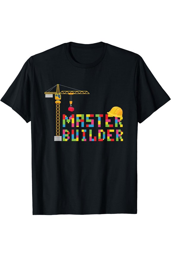 Master Builder Engineer Construction Building Bricks Blocks T-Shirt