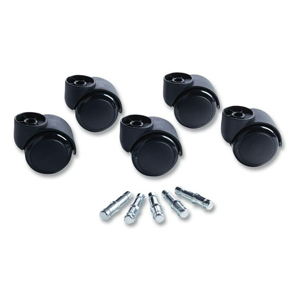 Master Caster 23620 2.19 in. Soft Polyurethane Wheel Flush Mount Grip Ring Type B and Type K Stems Deluxe Futura Casters - Matte Black (5-Piece/Set)