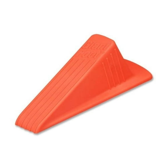 Master Caster Giant Foot Doorstop, No-Slip Rubber Wedge, 3.5w x 6.75d x 2h, Safety Orange -MAS00965