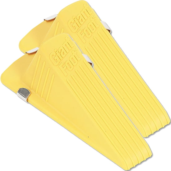 Master Caster Giant Foot Magnetic Doorstop, No-Slip Rubber Wedge, 3-1/2w x 6-3/4d x 2h, Yellow, Bundle of 2