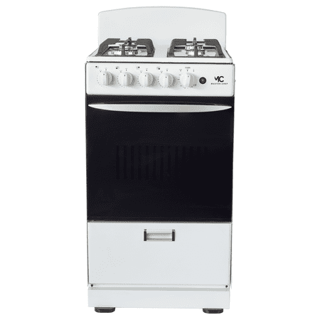 Magnificent-Chef {Size} Freestanding Space Saver Gas Range with SABAF 4 Sealed Burners & Iron Grates, LP/Natural Gas Convertible Kit included – 2.4ft Oven, White