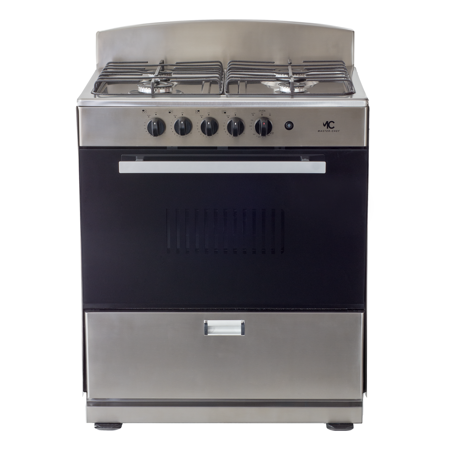 Master Chef - 30" Stainless Steel B Gas Space Saver Range with 4.0 CFT Oven Capacity - Italian SABAF Sealed Burners, 2 Ultra-Fast and 2 Fast – Easy to Clean, Iron Grates, and Cool Knobs CSA Certified
