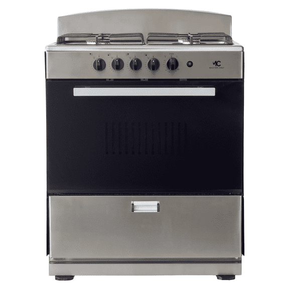 Master Chef - 30" Stainless Steel R Gas Space Saver Range with 4.0 CFT Oven Capacity - Italian SABAF Sealed Burners, 2 Ultra-Fast and 2 Fast  Easy to Clean, Iron Grates, and Cool Knobs CSA Certified