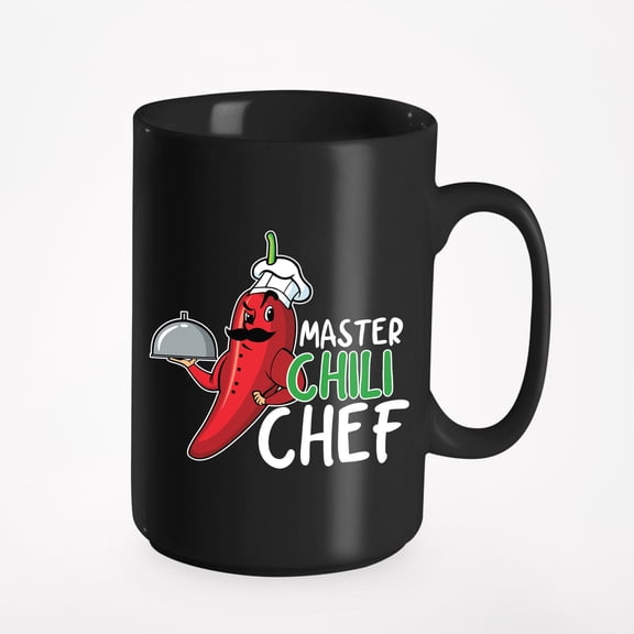 Master Chili Chef, Black 15oz Ceramic Mug