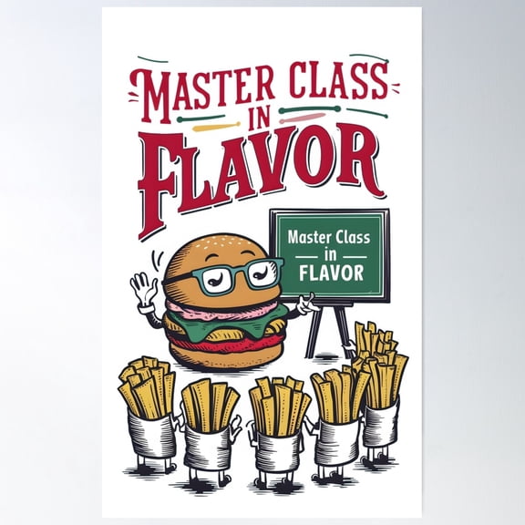 Master Class In Flavor Poster Wall Art, Modern Wall Decor For Living Room Bedroom, 8x12 UNFRAMED