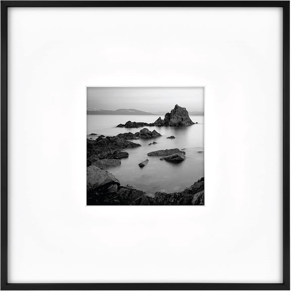 Master & Co. Foundry Metal 18x18 Matted Picture Frame with 8x8 Photo Display, Black Vertical & Horizontal Wall Hanging Frame for Photos & Artwork (1-Pack)