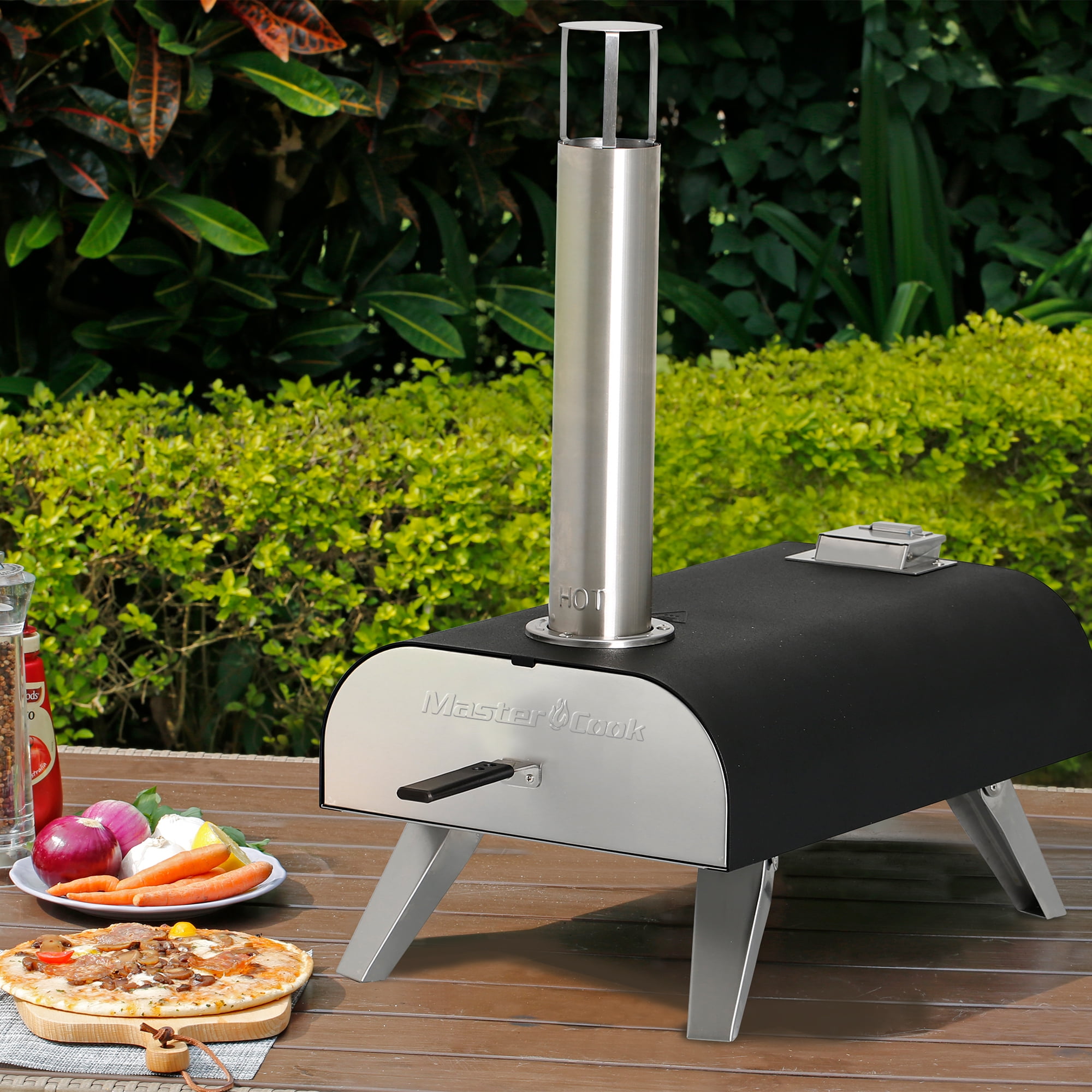 Master Cook Portable Outdoor Wood Pellet Pizza Oven with