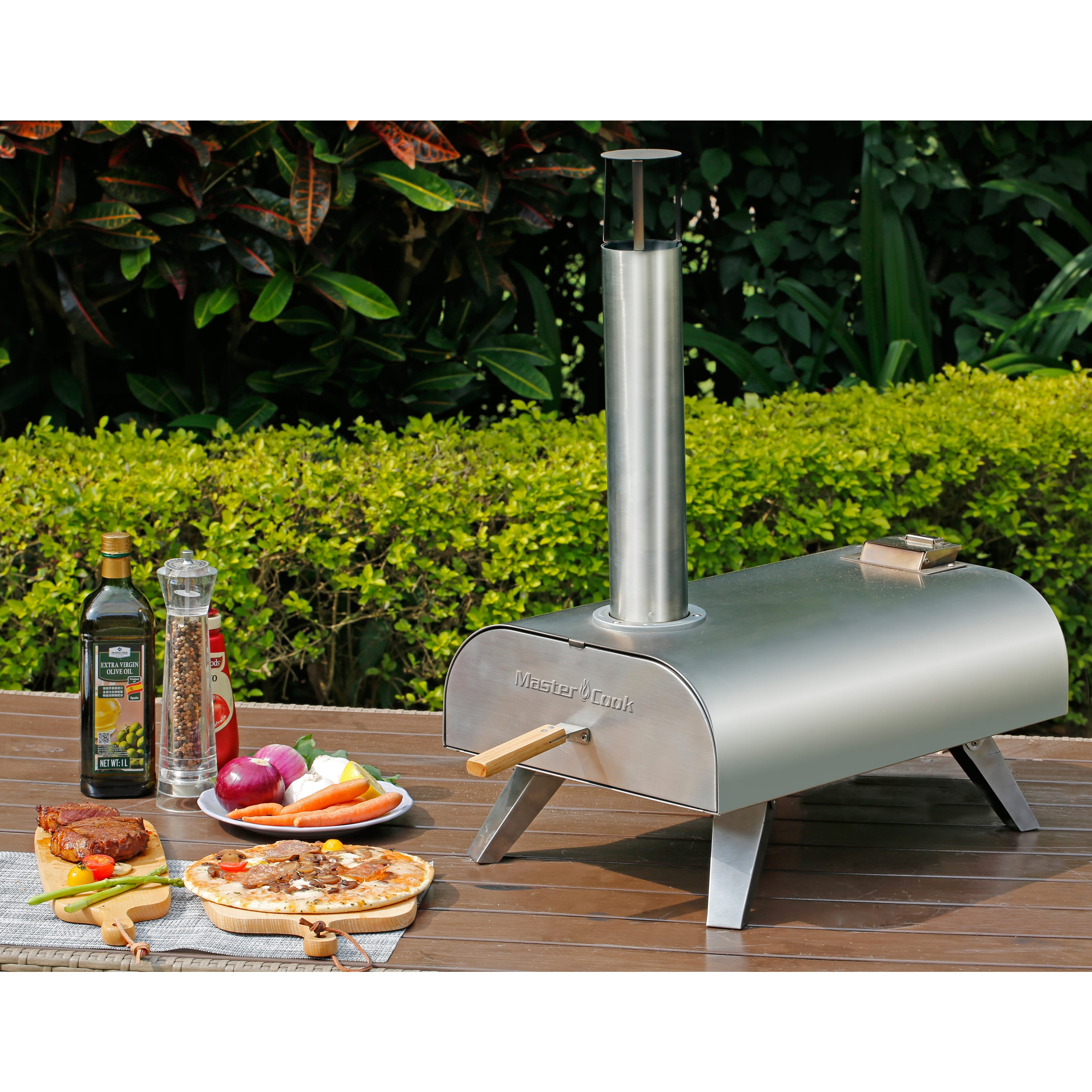 VEVORbrand 12 Wood Fired Pizza Oven, Outdoor Stainless Steel Pizza Oven  with Accessories 