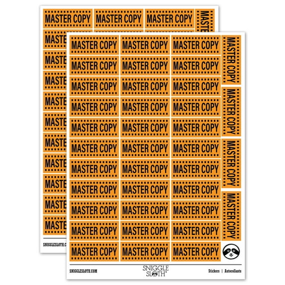 Master Copy Document Sticker Set - Orange - Gloss Finish - 1.5" Small