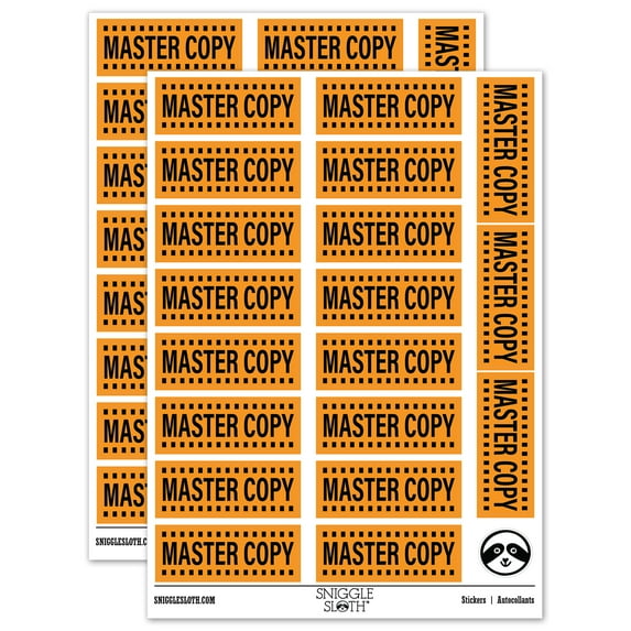 Master Copy Document Sticker Set - Orange - Matte Finish - 2.00" Large