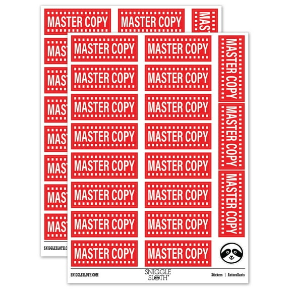 Master Copy Document Sticker Set - Red - Gloss Finish - 2.00" Large