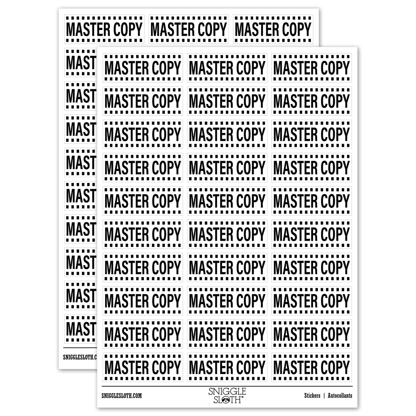 Master Copy Document Sticker Set - White - Gloss Finish - 1.75