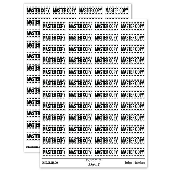 Master Copy Document Sticker Set - White - Matte Finish - 1.25" Mini