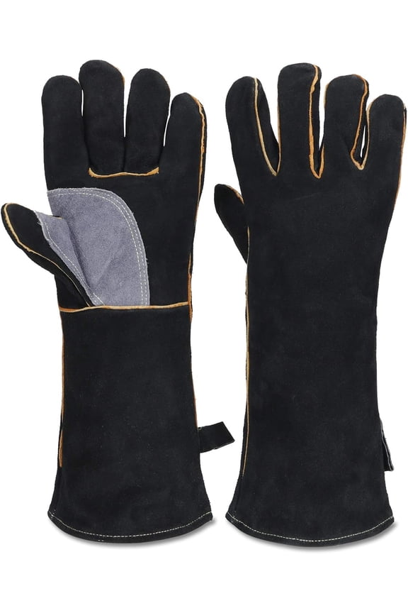 Master Craftsman's Fireproof Mitts, Durable Leather with Kevlar Stitching, Long Cuffs for Extra Protection, Reusable and Ambidextrous, Your Shield in High Heat Environments