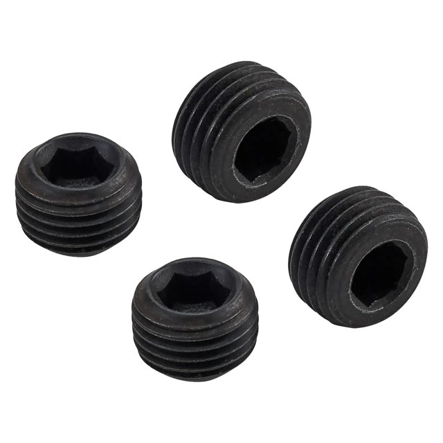Master Cylinder Plugs, 1/2"20 & 9/16"18, Zinc Finish 4 Pack
