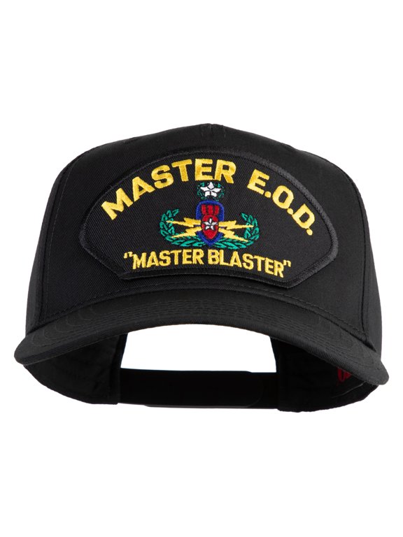 Master E.O.D Master Blaster Patched Solid Cotton Twill 5 Panel Prostyle Snap Cap - Black OSFM