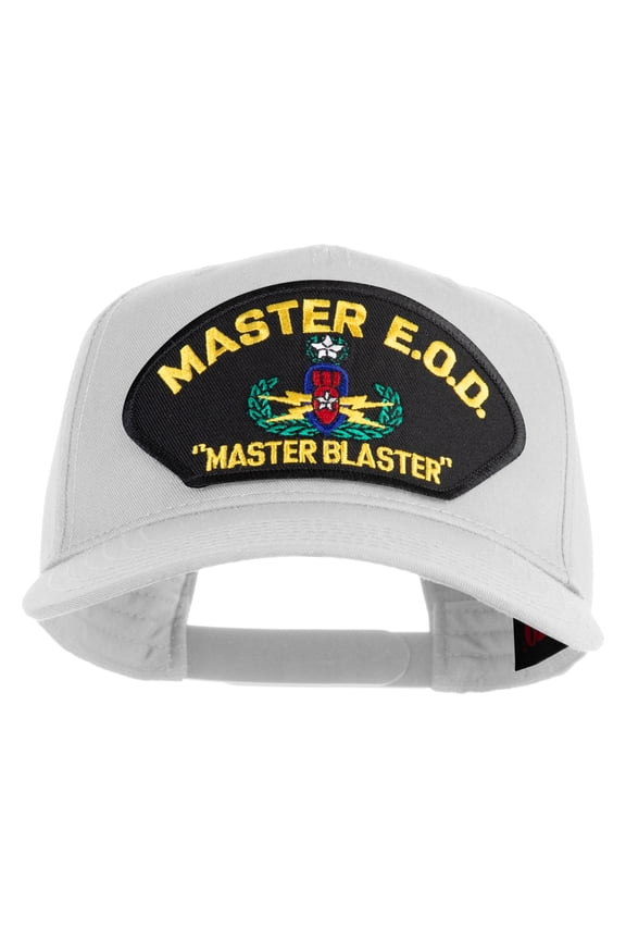 Master E.O.D Master Blaster Patched Solid Cotton Twill 5 Panel Prostyle Snap Cap - White OSFM