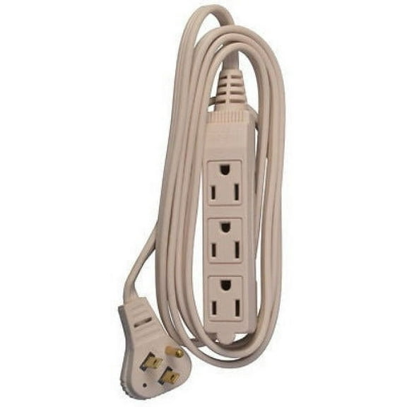 Master Electrician 03507ME 6' Foot 16/3 SPT-2 Beige Vinyl Low Profile Cube Tap Extension Cord - Quantity of 4