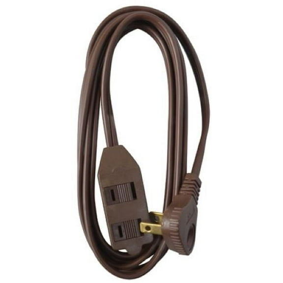 Master Electrician 09407ME 7' 16/2 SPT-2 Brown Vinyl Low Profile Polarized Slender Extension Cord - Quantity of 12