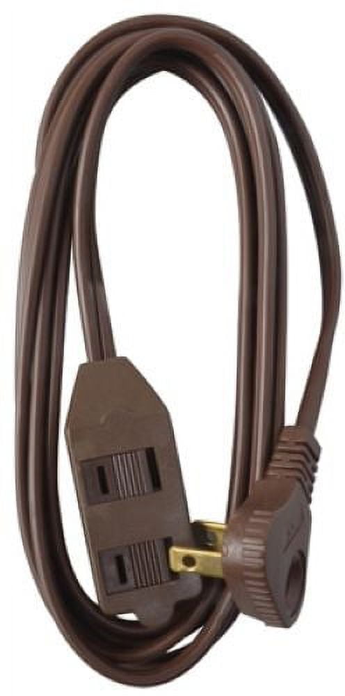 Master Electrician 09407ME 7' 16/2 SPT-2 Brown Vinyl Low Profile Polarized Slender Extension Cord - Quantity of 6