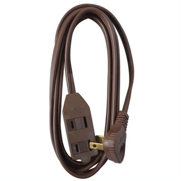 Master Electrician 09407ME 7 ft. Brown Vinyl Low Profile Extension Cord