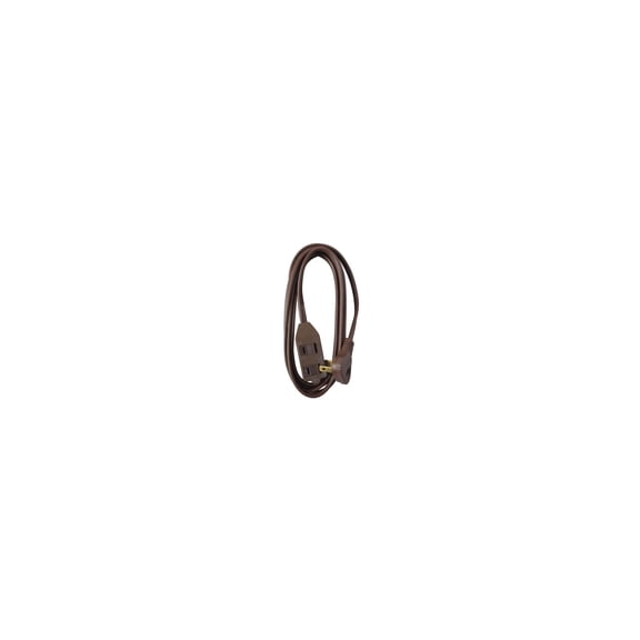 Master Electrician 09407ME Extension Cord, 16/2 SPT-2 Brown, Low Profile Polarized Slender Plug, 7-Ft. - Quantity 24