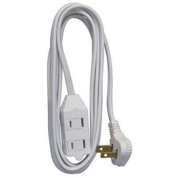 Master Electrician 09417ME 7' 16/2 SPT-2 White Vinyl Low Profile Polarized Slender Extension Cord - Quantity of 6
