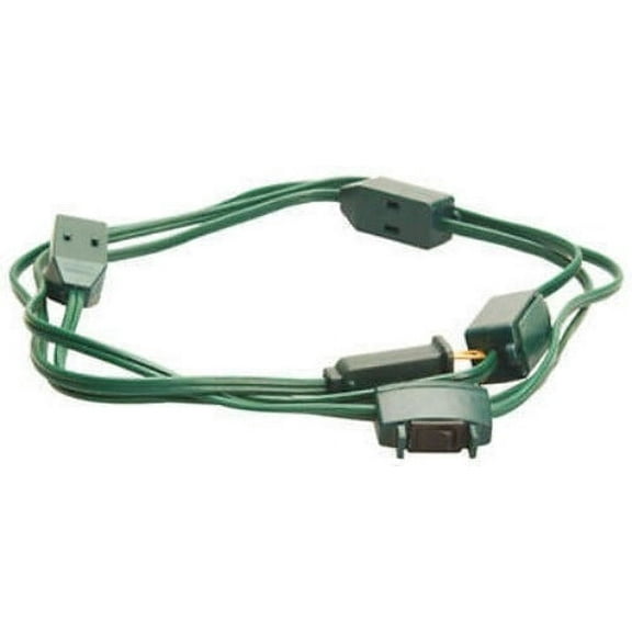 Master Electrician 09492ME 9' Foot 18/2 SPT2 Green 9-Outlet Christmas Tree Cube Tap Extension Cord - Quantity of 12