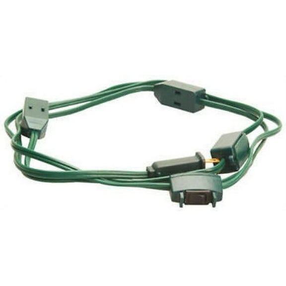 Master Electrician 09492ME 9' Foot 18/2 SPT2 Green 9-Outlet Christmas Tree Cube Tap Extension Cord - Quantity of 4