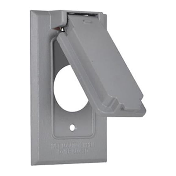 Master Electrician 1C-SV Weatherproof Vertical Flip Cover, Single Gang, Gray - Quantity 50