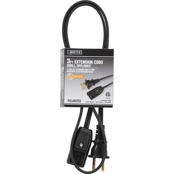 Master Electrician 3 Ft. Appliance Cord - Single Pack