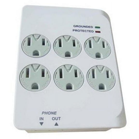 Master Electrician CT-044FT-3 White 6 Outlet Surge Tap - White