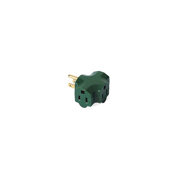 Master Electrician KAB3FT-1 3-Outlet Adapter, Indoor, Green - Quantity 24