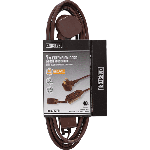 Master Electrician Low Profile Polarized Extension Cord - Single Pack